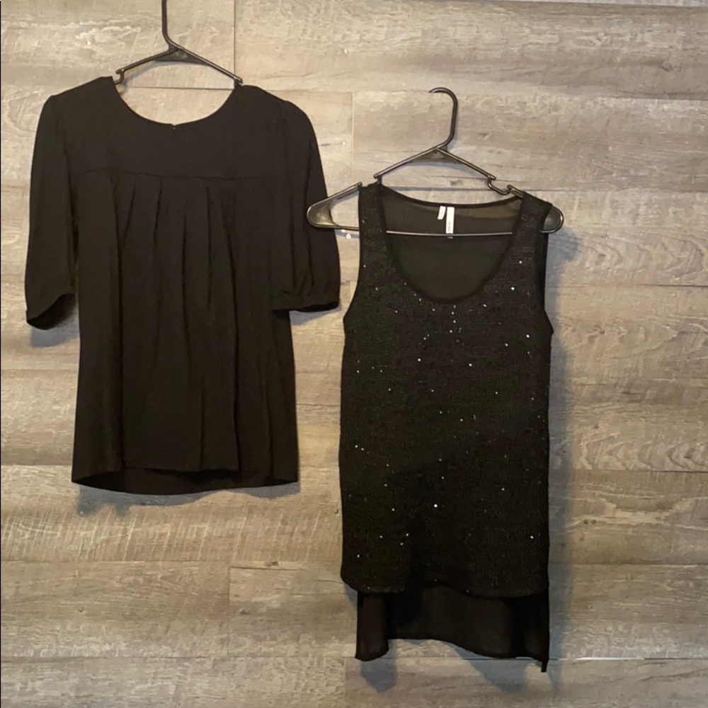 Black dressy long sleeve and tank top shirts
